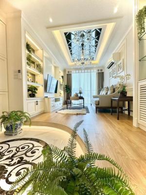 For SaleCondoSukhumvit, Asoke, Thonglor : 📢👇 Special combine unit at Park 24, 2 beds, 4 balconies, decorated as ultimate luxury colonial style , real teak furnitures in Santa Barbara style