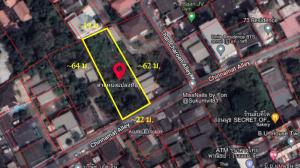 For SaleLandOnnut, Udomsuk : Land for sale in prime location, area 319 sq wa, only 250 meters from Sukhumvit Road and On Nut Stat ...