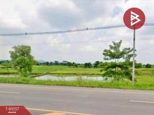For SaleLandLop Buri : Empty land for sale next to the road, area 6 rai, Chai Badan, Lopburi.