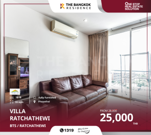 For RentCondoRatchathewi,Phayathai : For rent at a very good price, Villa Ratchathewi, condo ready to move in, near BTS Ratchathewi.