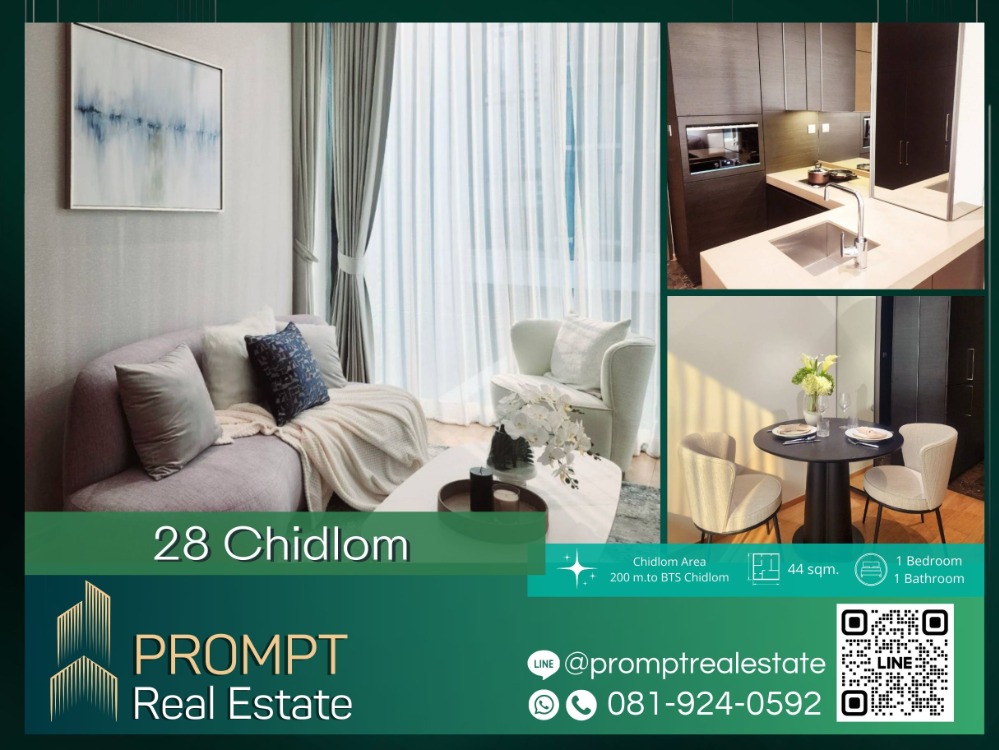 ให้เช่าคอนโดวิทยุ ชิดลม หลังสวน : PROMPT *Rent* 28 Chidlom - #BTSChidlom - Price 55000 - 44 sqm