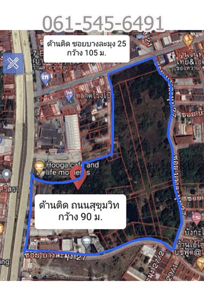 For SaleLandPattaya, Bangsaen, Chonburi : Land for sale, 45 rai, Ban Rong Pho, Bang Lamung, Chonburi, good location, suitable for investment.