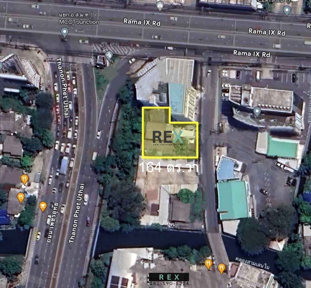 For SaleLandRama9, Petchburi, RCA : Land for sale on Rama 9 road, size 164 sq.wa near MRT Rama 9 650 meters **near Rama 9 Hospital, 150 meters**