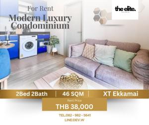 For RentCondoSukhumvit, Asoke, Thonglor : 🏙️Condo XT Eakkamai (vacant April 1) 🔥Beautiful room, new room, fully furnished, ready to move in 🔥