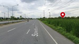 For SaleLandMin Buri, Romklao : Land for sale next to Suwinthawong Road, width 125 meters, rectangular shape. Suitable for investment
