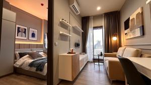 For RentCondoSathorn, Narathiwat : Rhythm Charoen Nakhon pavillion condo, river view, for rent, 1 bedroom, 37 sq m., new room.