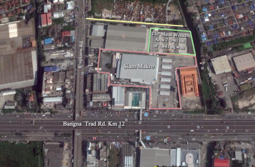 For SaleFactorySamut Prakan,Samrong : Free industrial factory, Building 4, Soi King Kaew 2, total area 7 rai 41 sq m.