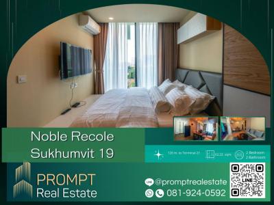 For RentCondoSukhumvit, Asoke, Thonglor : For rent, Noble Recole condominium, Sukhumvit 19, 62.22 sqm. #Good location condo near BTS Asok #PROMPT