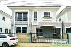 For RentHouseChaengwatana, Muangthong : 2-story detached house for rent, 4 bedrooms, 3 bathrooms, brand new house, Golden Neo Village, Chaengwattana-Muang Thong. Fully decorated, ready to move in, air conditioning throughout, rent 38,000 baht/month. #Can raise animals #Can register a company #P