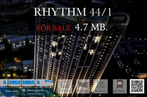 ขายคอนโดอ่อนนุช อุดมสุข : ขายด่วน Rhythm Sukhumvit 44/1 ห้องวิวดี ราคาดี เพียง 4.7 ล้านบาท 😱😱