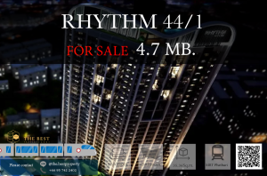 For SaleCondoOnnut, Udomsuk : Urgent sale Rhythm Sukhumvit 44/1, good view room, good price, only 4.7 million baht 😱😱