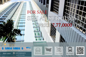 For SaleCondoSukhumvit, Asoke, Thonglor : For sale Siri @ Sukhumvit 1 bedroom, very good price, selling for only 7.77 million 🔥🔥