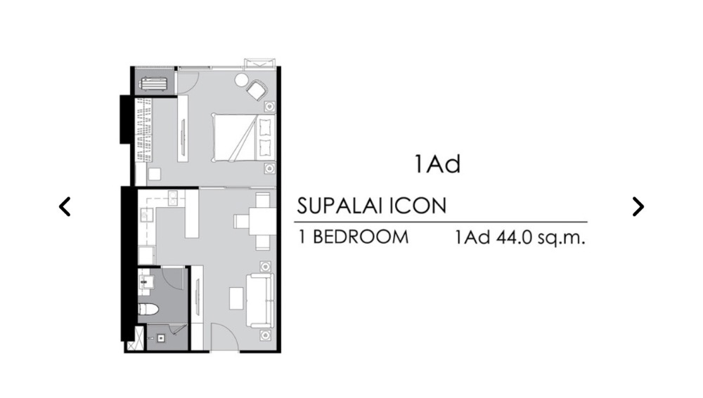 For SaleCondoSathorn, Narathiwat : New fully fitted condo for sale, 1 bedroom, ready to live in, 44 sq m, 20th floor.