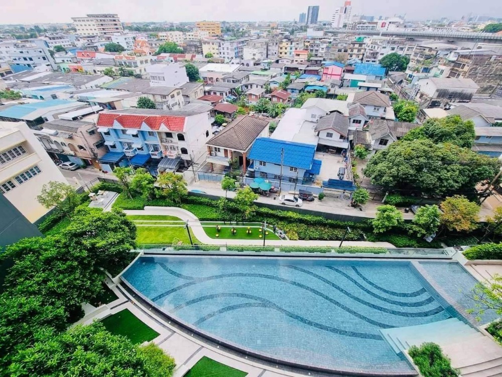 For SaleCondoThaphra, Talat Phlu, Wutthakat : Best price in the building, 9th floor, pool view, unblocked view, The Privacy Thaphra Interchange, near MRT Tha Phra, only 100 meters.