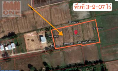 For SaleLandPhichit : Land for sale, width next to concrete road 110 meters, land area 3 rai 2 ngan 07 sq m, depth 55 meters.