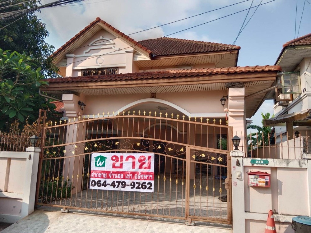 For SaleHouseLadkrabang, Suwannaphum Airport : For sale/rent single house near Big C Food, Romklao Housing Estate.