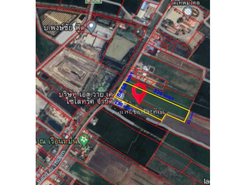 For SaleLandAyutthaya : L081064 Empty land for sale, 14-1-31 rai, Thep Mongkol Subdistrict, Bang Sai District, Phra Nakhon Si Ayutthaya Province.