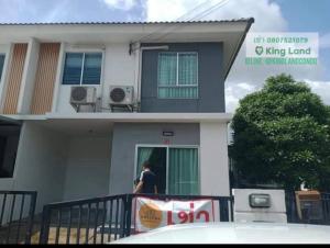 For RentTownhousePathum Thani,Rangsit, Thammasat : #2-storey townhouse for rent, corner unit Pruksa Village 116 Rangsit-Thanyaburi, Khlong Luang, 3 bedrooms, 2 bathrooms, air conditioning in every room, including the main hall, rental price 13,000 baht/month. #Near Rangsit University #Near Rajamangala Uni