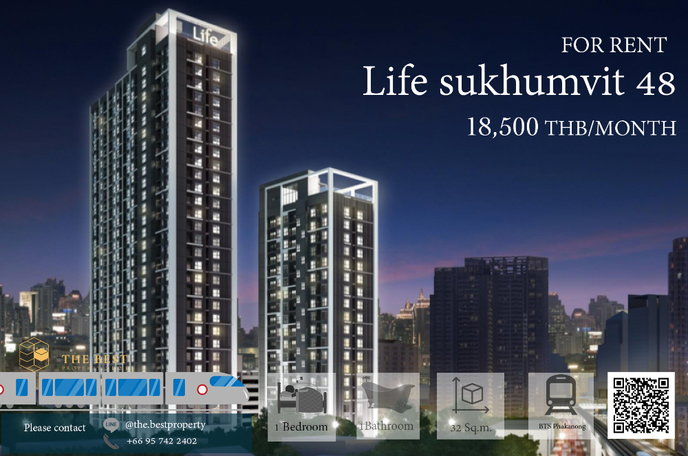 ให้เช่าคอนโดอ่อนนุช อุดมสุข : เช่า Life Sukhumvit 48 ห้องสวยมาก ราคาเช่า 18,500 บาท 🔥