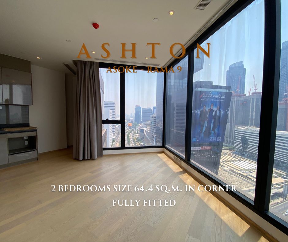 For SaleCondoRama9, Petchburi, RCA : Free special discount! Central area 2 years Ashton Asoke-Rama 9, high floor, 2 bedrooms 63 sq.m. closed to MRT Pharam 9 station ONLY 12.XX MB
