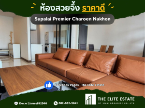 For RentCondoWongwianyai, Charoennakor : ⬛️💚 Luxurious penthouse near ICON mall, definitely available 🔥 2 bedrooms, 108.5 sq m. 🏙️ Supalai Premier Charoen Nakhon ✨ Fully furnished, ready to move in.