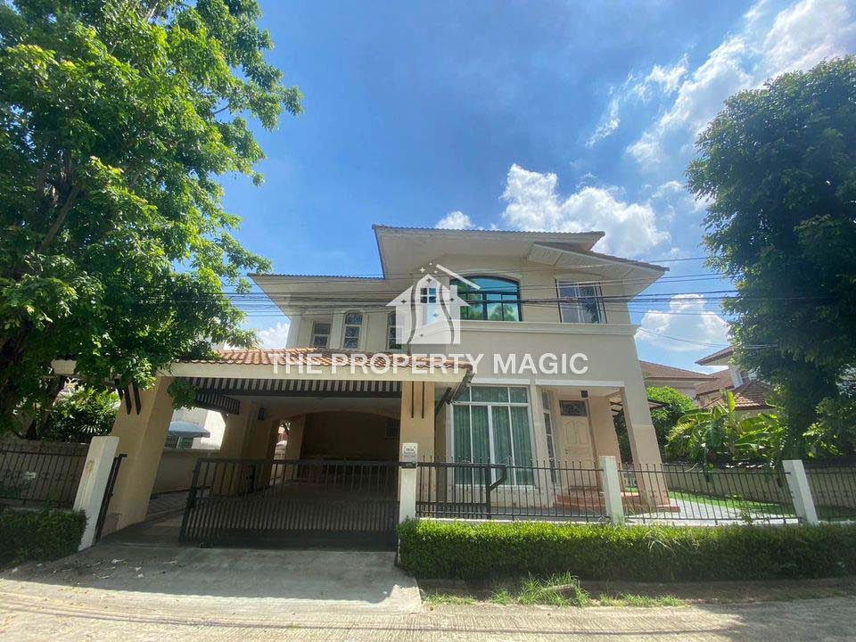 For RentHouseLadkrabang, Suwannaphum Airport : 2-story detached house with furniture, beautifully decorated, for rent in Prawet-Lat Krabang area. Near Sirindhorn Hospital, only 3 km.