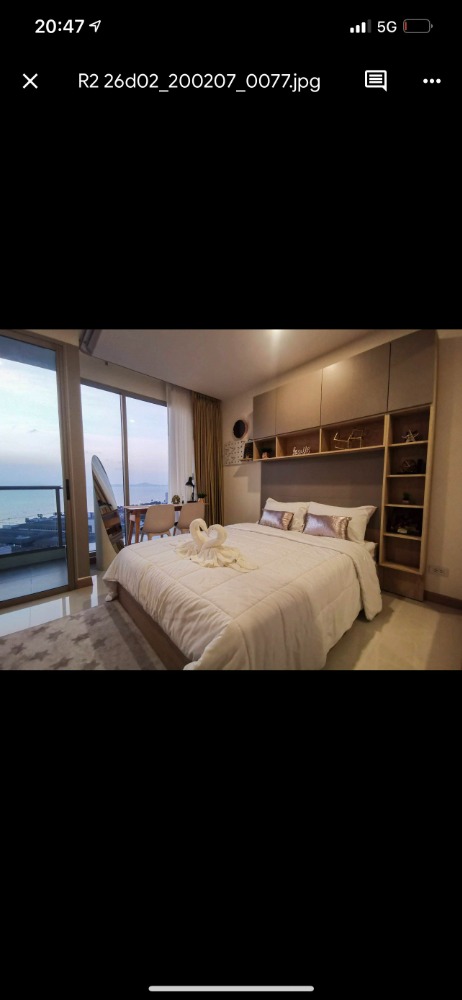 For SaleCondoPattaya, Bangsaen, Chonburi : Riviera Jomtien, perfect seaView,studio Room, heigh floor, sea view, fully furniture, one price include all, foreigner quota
