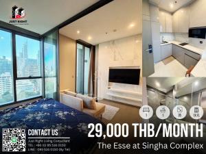 For RentCondoRama9, Petchburi, RCA : For rent, The Esse at Singha Complex, 1 bedroom, 1 bathroom, size 35 sq.m, 1x Floor, Fully furnished, only 29,000/m, 1 year contract only.