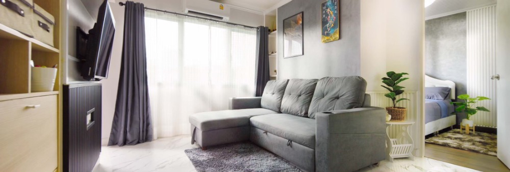For SaleCondoOnnut, Udomsuk : Condo for sale near BTS On Nut, beautiful room, recently renovated, fully furnished and electrical appliances. Ready to move in My Condo Sukhumvit 81