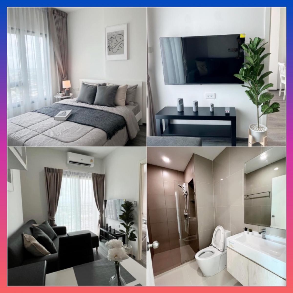 For RentCondoPattanakan, Srinakarin : Rich Park Triple Station Condo for rent near Airportlink ฺBTS Hua Mak Stamford School Vibharam Hospital