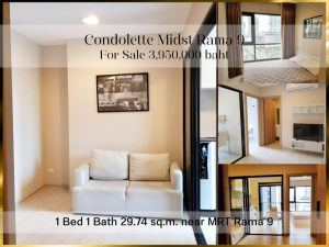 For SaleCondoRama9, Petchburi, RCA : ❤ 𝐅𝐨𝐫 𝗦𝗮𝗹𝗲 ❤ Condolette Mist Rama 9, 1 bedroom, fully furnished, 12A floor, 29.74 sq m. ✅ near MRT Rama 9