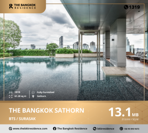 For SaleCondoWongwianyai, Charoennakor : The Bangkok Sathorn, a unique architecture with an ultra-modern design. modern decoration Complete with all amenities in one place, near BTS Surasak.