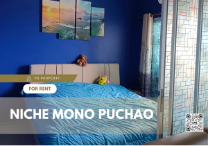 For RentCondoSamut Prakan,Samrong : For rent 📍Niche Mono Sukhumvit - Puchao ✨Spacious room, complete with furniture and electrical appliances. The room is divided into proportions. 🚆Near BTS Pu Chao