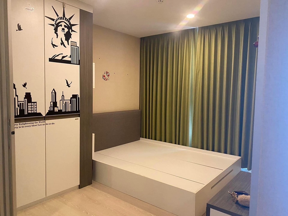 For RentCondoNawamin, Ramindra : CNR102 The Cube Nawamin-Ramintra, 2nd floor, Building A, city view, 28 sq m., 1 bedroom, 1 bathroom, 7,500 baht. 099-251-6615