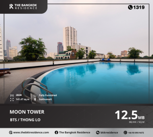 For SaleCondoKhlongtoei, Kluaynamthai : A location that is economically complete, Moon Tower Condominium, ready-to-move-in condo, near BTS Thonglor.