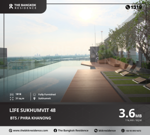 For SaleCondoOnnut, Udomsuk : Convenient for every trip, Condo Life Sukhumvit 48, near BTS Phra Khanong, only 600 meters. Life Sukhumvit 48 near BTS PHRA KHANONG.