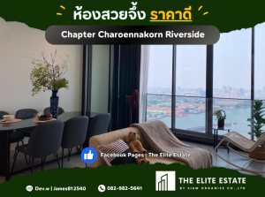 For RentCondoWongwianyai, Charoennakor : 🟩🟩Certainly available, beautiful as described, stunning river view 🔥 2 bedrooms, 78 sq m. 🏙️ Chapter Charoennakorn Riverside ✨ Brand new room. Beautifully decorated, fully furnished, ready to move in.