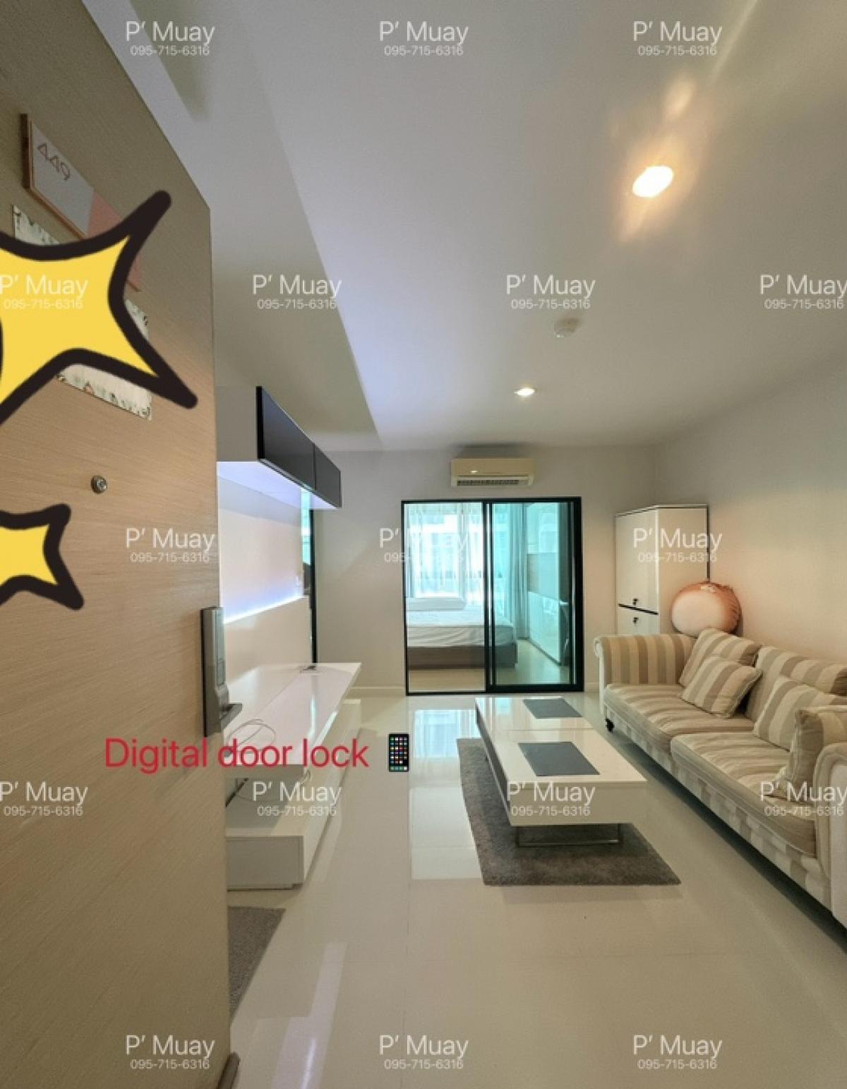 For SaleCondoRatchadapisek, Huaikwang, Suttisan : V, beautiful room, SB furniture 📲Digital Doorlock 📱 📍Washing machine, front cover, Electrolux #Condo Metro Sky Ratchada ❤️ Selling for 2.65 million baht