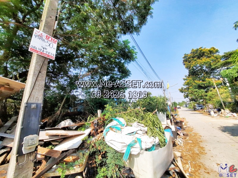 For SaleLandAyutthaya : Empty land for sale in the area of ​​Sri Wang Noi Village, Rojana, Lam Ta Sao, Ayutthaya: near C. Wimon Karnchang Stainless Steel. and Golden Deep Company (Thailand) : 50 sq m : CODE NN-91327