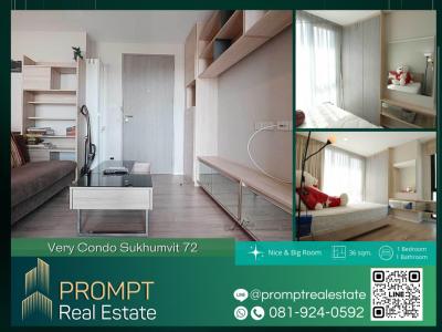 For RentCondoSamut Prakan,Samrong : PROMPT *Rent* Very Sukhumvit 72 - 36 sqm - #Wide front room Got a lot of light.