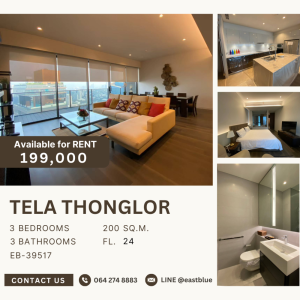 ให้เช่าคอนโดสุขุมวิท อโศก ทองหล่อ : Tela Thonglor for rent 199k update 17apr 064-274-8883