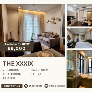 For RentCondoSukhumvit, Asoke, Thonglor : The XXXIX for rent 69k 064-274-8883