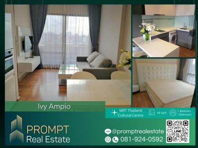 ให้เช่าคอนโดรัชดา ห้วยขวาง : PROMPT *Rent* Ivy Ampio - 44 sqm - #MRTThailandCulturalCentre