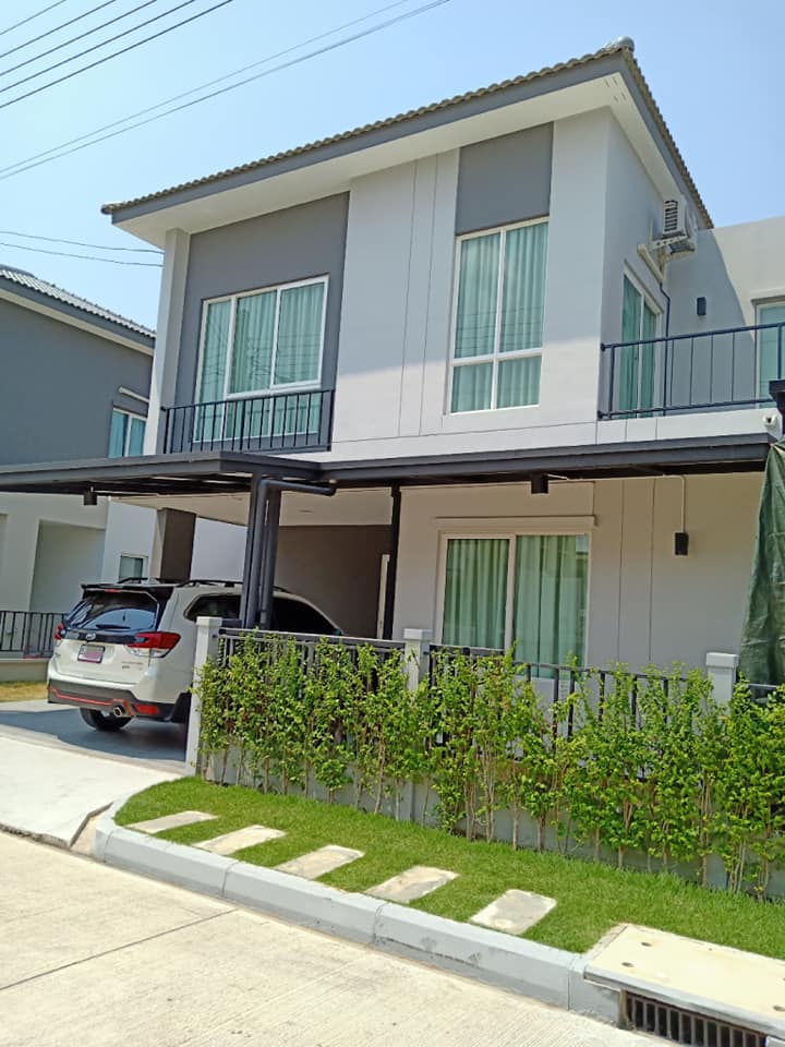 For RentHouseRama5, Ratchapruek, Bangkruai : Semi-detached house for rent, Pleno Town Ratchaphruek-345 (brand new house)