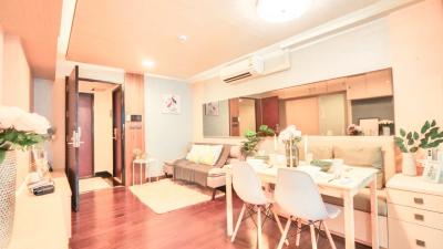 For RentCondoWongwianyai, Charoennakor : Condo for rent near ICONSIAM BANGKOK FELIZ Sathorn-Taksin 47 sq m. 2 bedrooms, 4th floor, 2 minutes to BTS Krung Thon Buri.