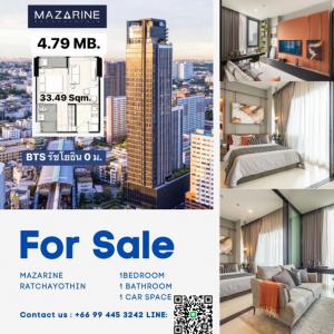 For SaleCondoKasetsart, Ratchayothin : 📍Urgent sale MAZARINE Ratchayothin 👉1 bedroom, 1 bathroom, size 33.49 sq m.❌From the price of 5.44 MB.❌✅Only 4.79 MB.✅