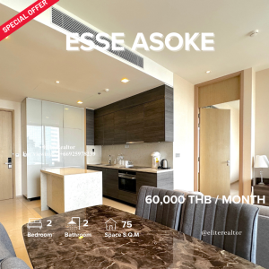 ให้เช่าคอนโดสุขุมวิท อโศก ทองหล่อ : 🔥 Special Price - The Esse Asoke 2 beds Beautiful room ✨