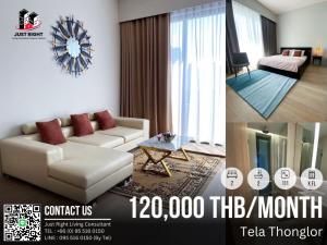 For RentCondoSukhumvit, Asoke, Thonglor : For rent, Tela Thonglor, 2 bedroom, 2 bathroom, size 111 sq.m, x Floor, Fully furnished, only 120,000/m, 1 year contract only.