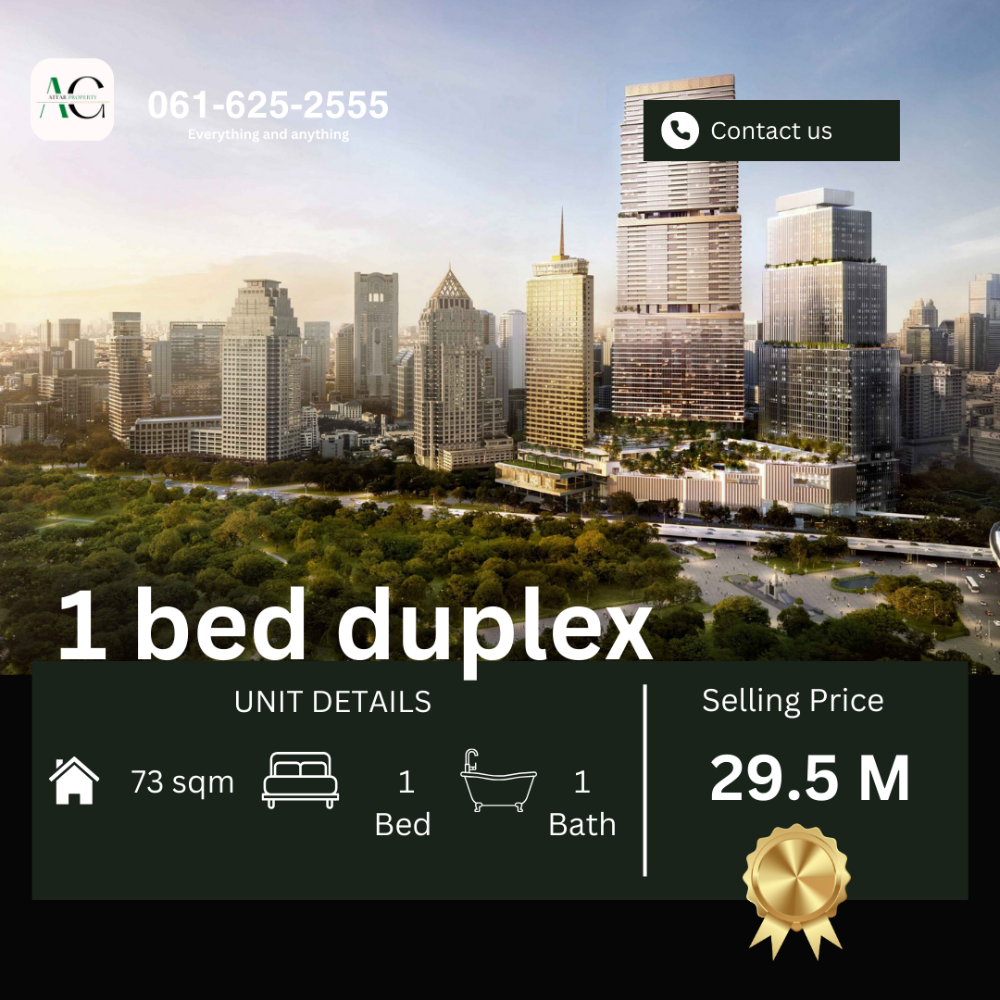 ขายคอนโดสีลม ศาลาแดง บางรัก : *BEST OFFER FOR DUPLEX* Dusit Residences | 1 Bed Duplex | 061-625-2555