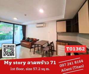 For RentCondoChokchai 4, Ladprao 71, Ladprao 48, : 🎯My story Lat Phrao 71 🔥🔥 Spacious room, good price, fully furnished, ready to move in. I like coming to talk at work (T01362)